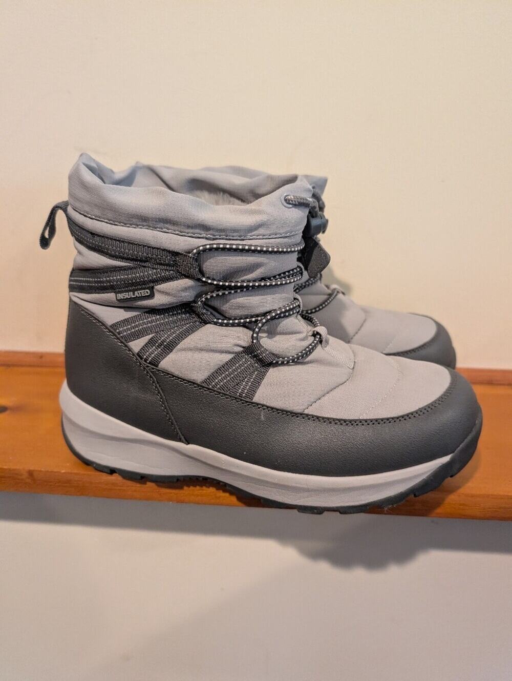 Lands End Insulated Grey Women's Wide Winter Boots 8.5D
